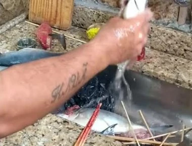 Πήρε 4 ξύλινα καλαμάκια για να καθαρίσει ένα ψάρι - Η περίεργη μέθοδος που έρχεται από τη Βραζιλία (βίντεο)